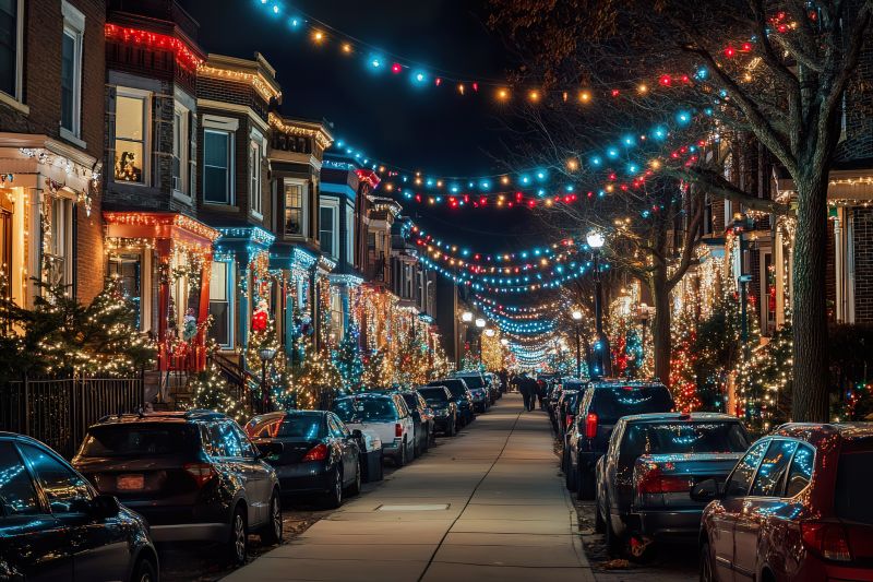 Holiday Lights Hanging in Overland Park, KS