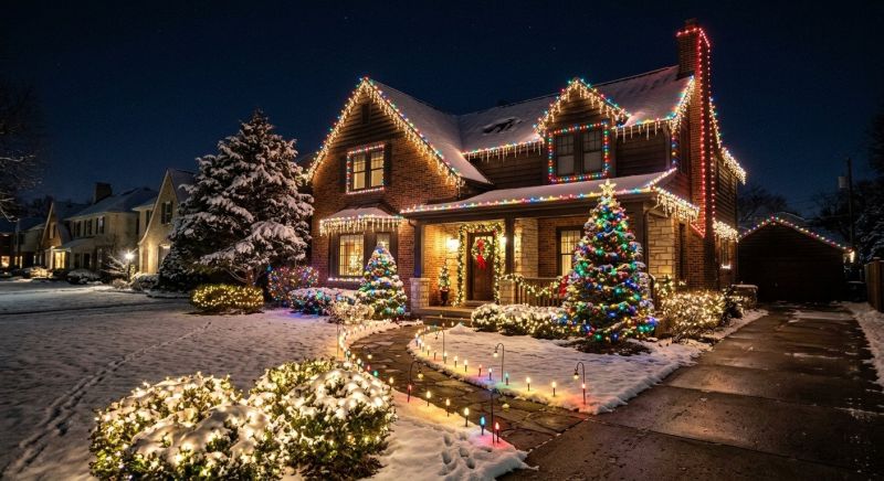 Christmas Lights Hanging in Alpharetta, GA