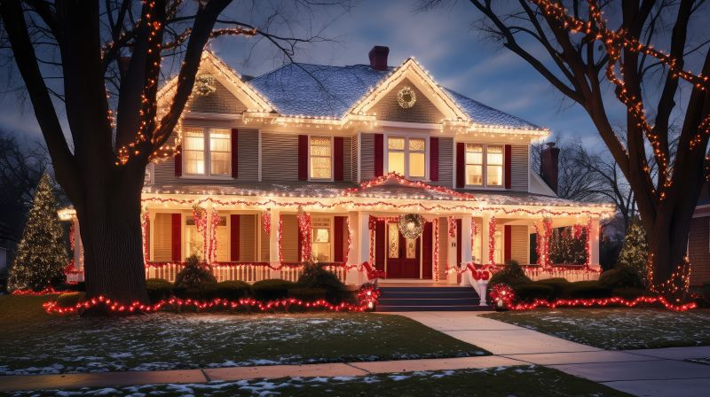 Holiday Lights Hanging in Overland Park, KS
