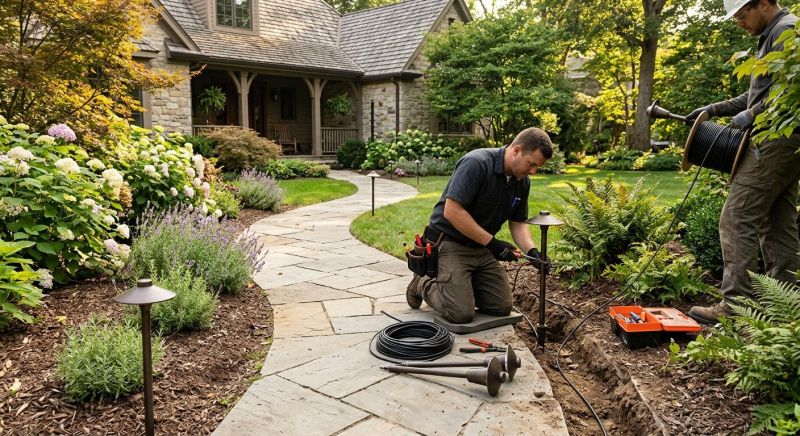 Terrace Lighting Installation in Overland Park, KS